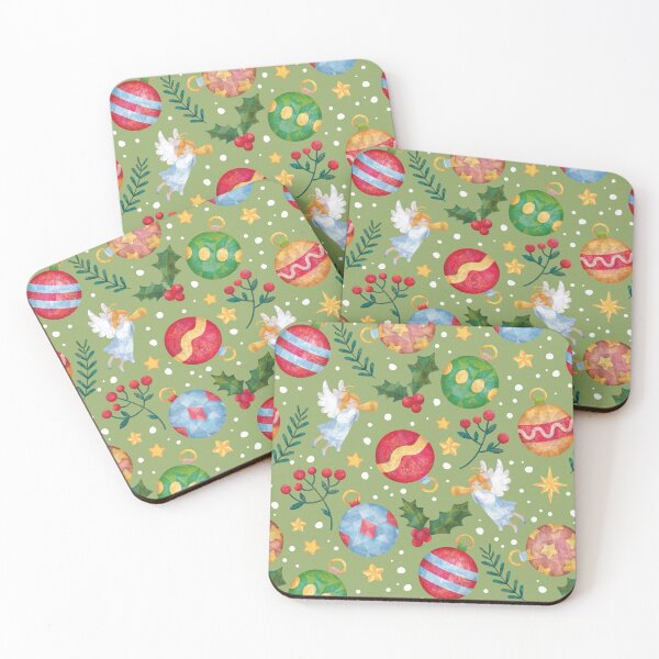 Item preview, Christmas pattern with tree balls and angels 8 designed and sold by Anna-StekArt.