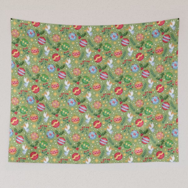 Item preview, Christmas pattern with tree balls and angels 8 designed and sold by Anna-StekArt.