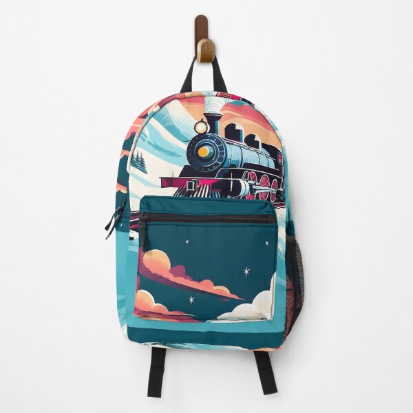 Item preview, A steam train passing through a snowy landscape, with swirling smoke and vibrant skies. designed and sold by HEMRO.
