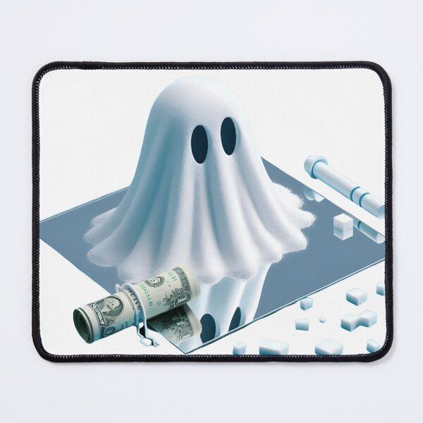 Item preview, Funny Halloween Drug Baggie Ghost with rolled Straw and Glass Mirror, Trick or Treating designed and sold by SomniferumWars.