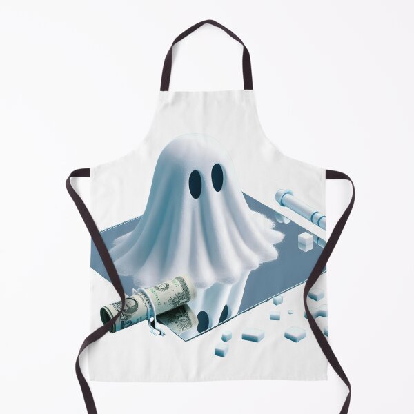Item preview, Funny Halloween Drug Baggie Ghost with rolled Straw and Glass Mirror, Trick or Treating designed and sold by SomniferumWars.