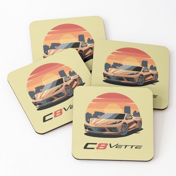 Item preview, Corvette C8 Series with a Retro Sunset designed and sold by Digital Studio D.