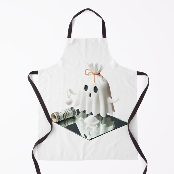 Item preview, Funny Halloween Drug Baggie Ghost with rolled Straw and Glass Mirror, Trick or Treating designed and sold by SomniferumWars.