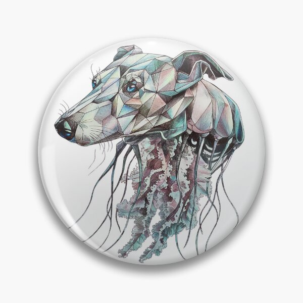 Item preview, A dog with a jellyfish neck created with geometric patterns designed and sold by angelcrease.