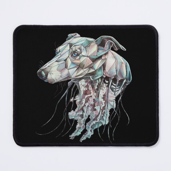 Item preview, A dog with a jellyfish neck created with geometric patterns designed and sold by angelcrease.