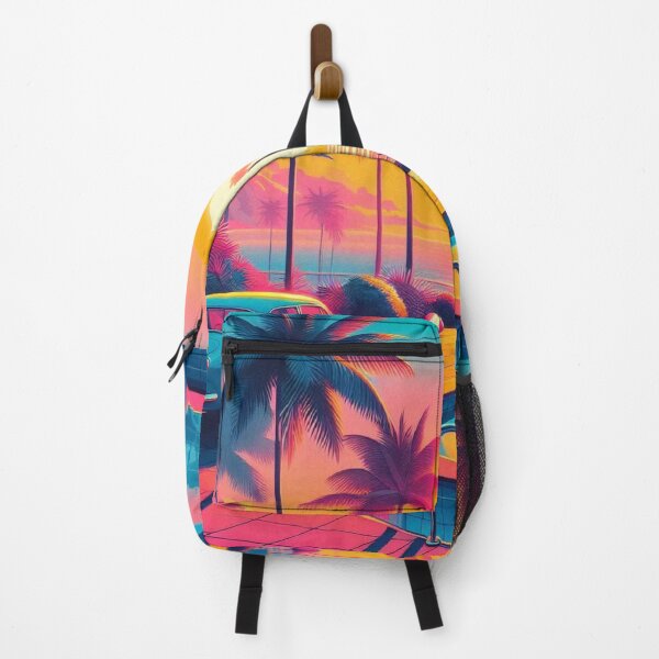 Item preview, Golden Sunset Reflections Over a Retro Tropical Poolside Scene designed and sold by freackly.