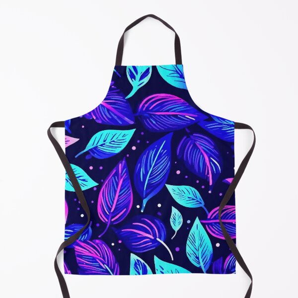 Item preview, FLORAL AND TROPICAL PATTERN O31 - Gift items and personal use / Leaves, Colorful, Neon, Pink, Blue, Cyan, Purple, Turquoise, Navy, Ornamented, Vector, Art designed and sold by LumDesignArt.