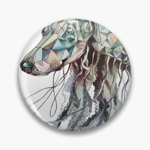 Item preview, A dog with a jellyfish neck created with geometric patterns designed and sold by angelcrease.