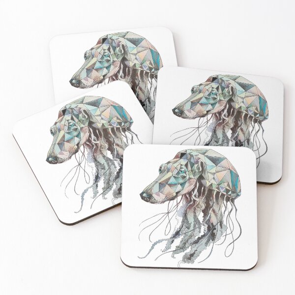 Item preview, A dog with a jellyfish neck created with geometric patterns designed and sold by angelcrease.