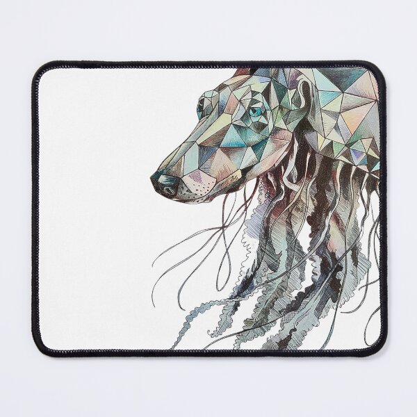 Item preview, A dog with a jellyfish neck created with geometric patterns designed and sold by angelcrease.