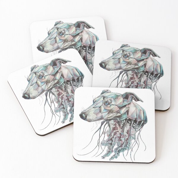 Item preview, A dog with a jellyfish neck created with geometric patterns designed and sold by angelcrease.