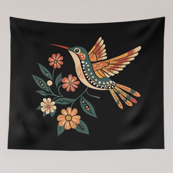 Item preview, Hummingbird With Flowers And Plants designed and sold by YalenArt.