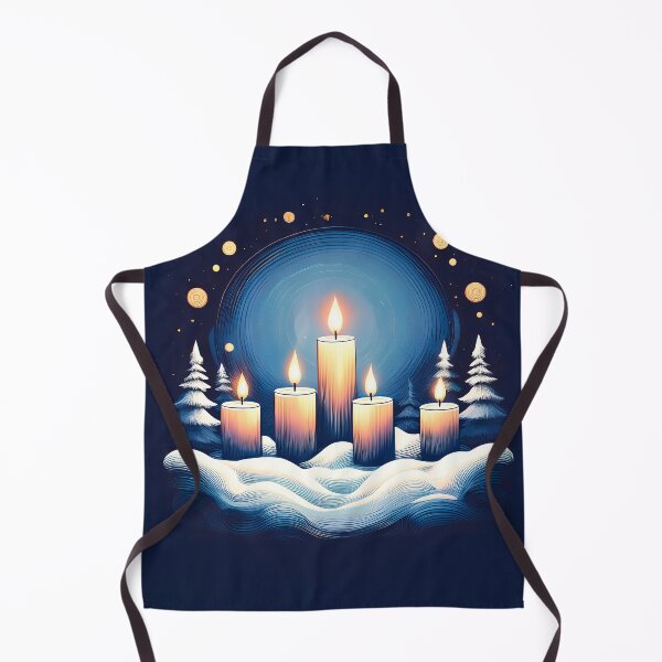 Item preview,  Glowing candles standing in the snow, casting light into a dark, swirling winter scene. designed and sold by HEMRO.