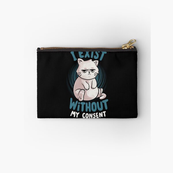 Item preview, I Exist Without My Consent - Cute Angry Chubby Cat Sarcasm Funny Gift designed and sold by EduEly.