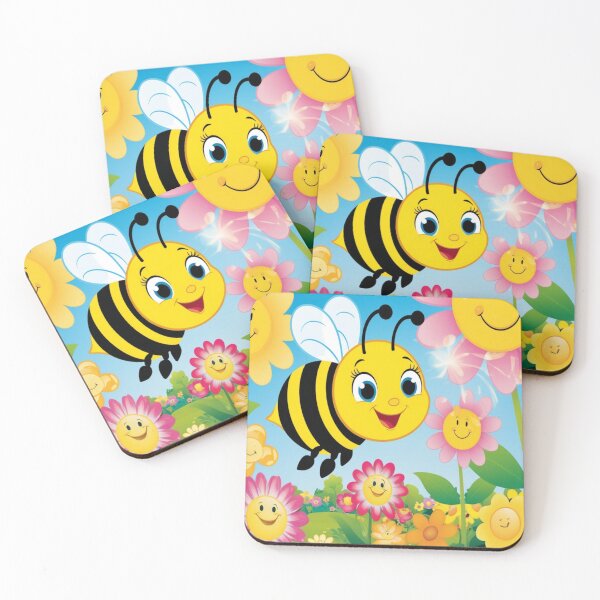 Item preview, Happy bees and flowers designed and sold by Luckangel.