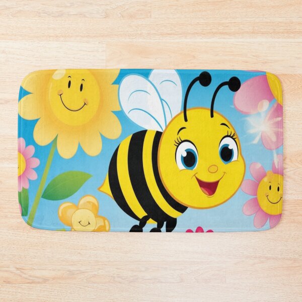 Item preview, Happy bees and flowers designed and sold by Luckangel.