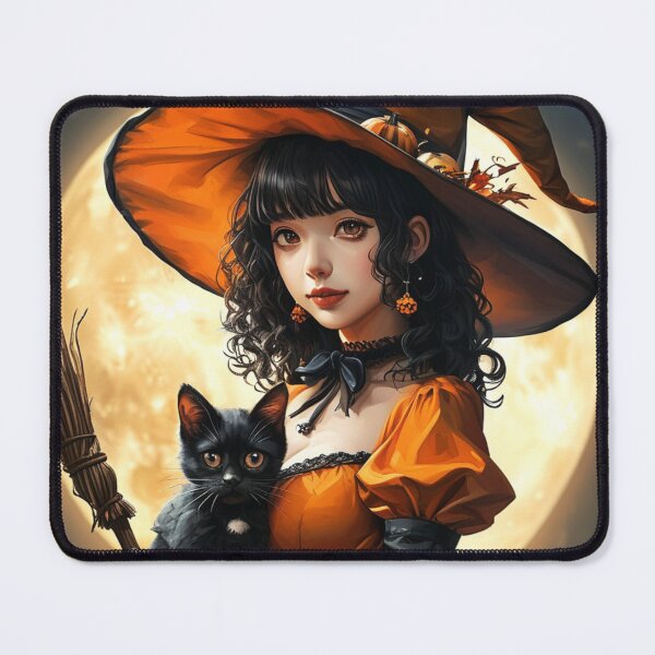 Item preview, Enchanting Witch with Black Cat Halloween Art - Eerie and Enchanting Design 2 designed and sold by DEEPDesignsART.