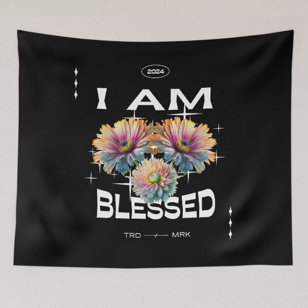Item preview, I Am Blessed Floral Graphic T Shirt designed and sold by TheInnerIndigo.