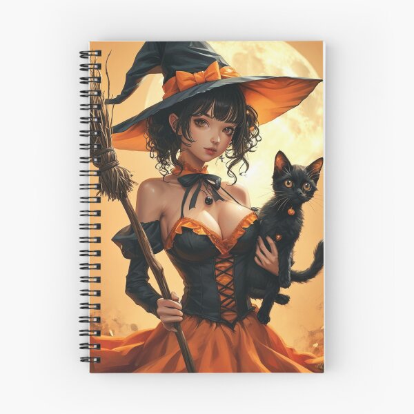 Item preview,  Enchanting Witch with Black Cat Halloween Art - Eerie and Enchanting Design 3 designed and sold by DEEPDesignsART.