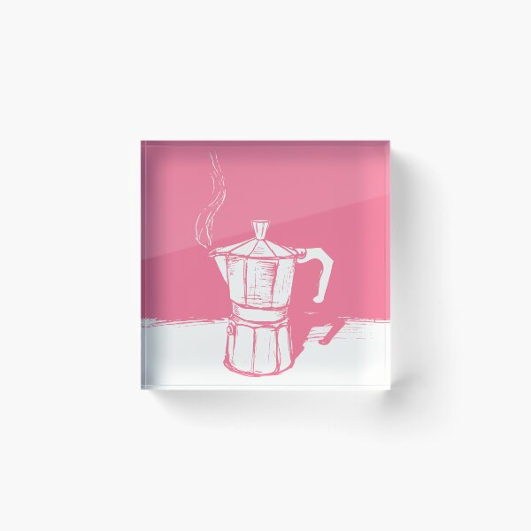 Item preview, Timeless Pink Moka Pot Print - Modern Black & White Coffee Art, Stylish Wall Decor, Kitchen Poster, Coffee Shop Art designed and sold by Johnelh.