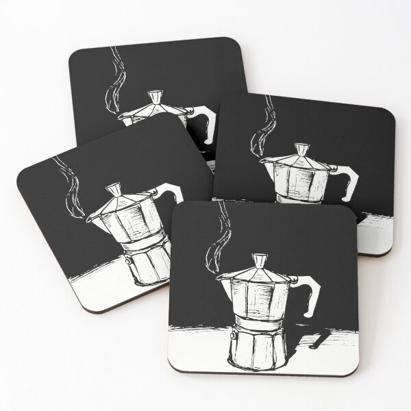 Item preview, Timeless Pink Moka Pot Print - Modern Black & White Coffee Art, Stylish Wall Decor, Kitchen Poster, Coffee Shop Art designed and sold by Johnelh.