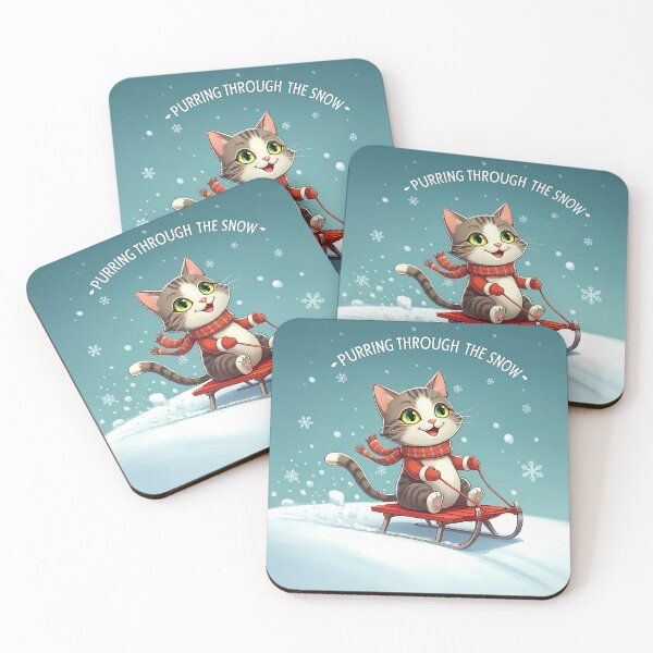 Item preview, Funny Christmas Cat Purring Through The Snow designed and sold by HolidayT-Shirts.