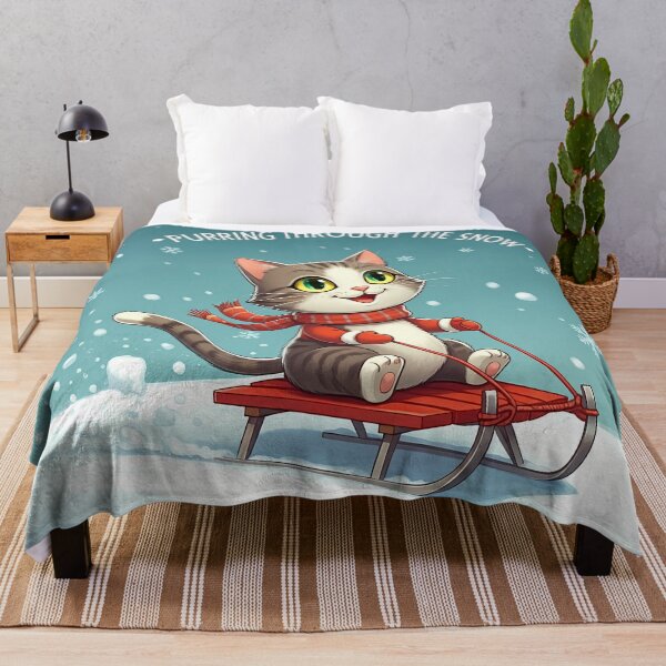 Item preview, Funny Christmas Cat Purring Through The Snow designed and sold by HolidayT-Shirts.