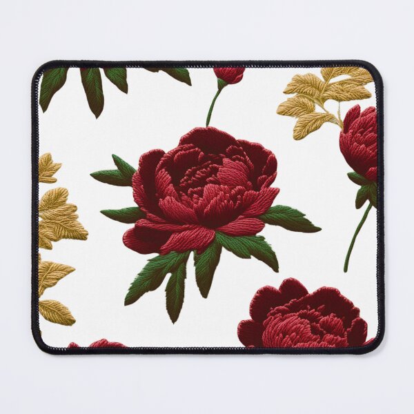 Item preview, Dark Burgundy Peonies | Elegant Hand Embroidery Art designed and sold by branaghbel.