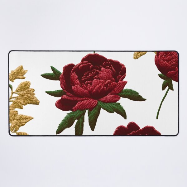 Item preview, Dark Burgundy Peonies | Elegant Hand Embroidery Art designed and sold by branaghbel.
