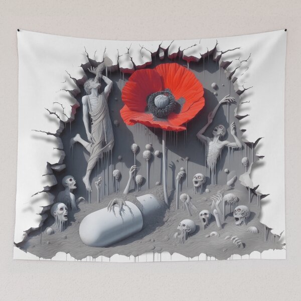 Item preview, Addiction Horror - Opium Poppy, Opiate Drugs, Scream Bible Devil Scene designed and sold by SomniferumWars.