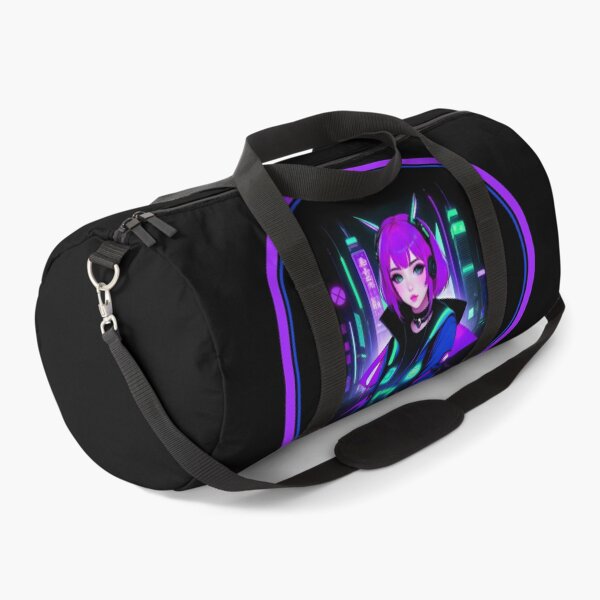Item preview, Girl Gamer Anime E-Girl and Retro Futuristic City - Purple Hair designed and sold by Beachy.