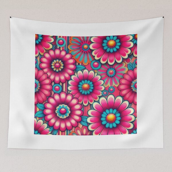 Item preview, DAISY PINK RETRO FLOWER PATTERN BACKGROUND  designed and sold by Arts4U.