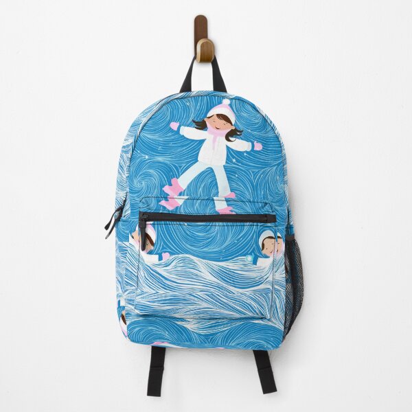 Item preview, children playing in the snow, with swirling patterns and soft pastel colors. designed and sold by HEMRO.