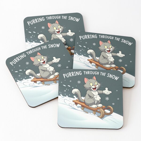 Item preview, Funny Christmas Cat Purring Through The Snow designed and sold by HolidayT-Shirts.