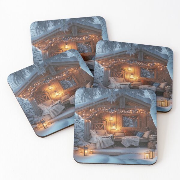 Item preview, Cosy Holidays Art Inspired by Idyllic holiday scenes Cosy Winter Cabin designed and sold by CDC40.