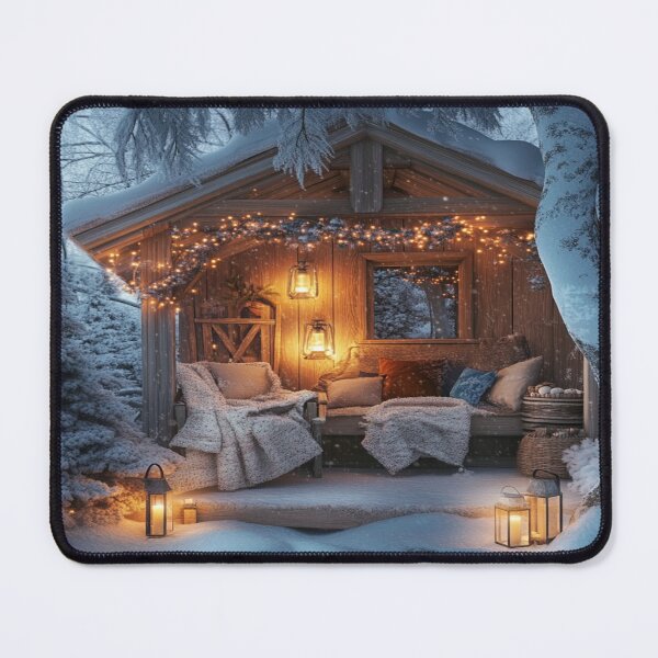 Item preview, Cosy Holidays Art Inspired by Idyllic holiday scenes Cosy Winter Cabin designed and sold by CDC40.