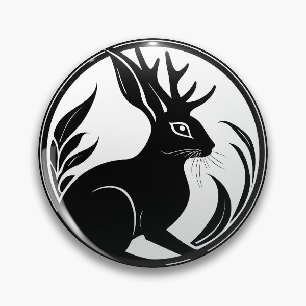 Item preview, Black Jackalope Mythical Creature Folklore Art designed and sold by LucentJourneys.