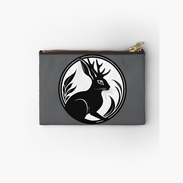 Item preview, Black Jackalope Mythical Creature Folklore Art designed and sold by LucentJourneys.