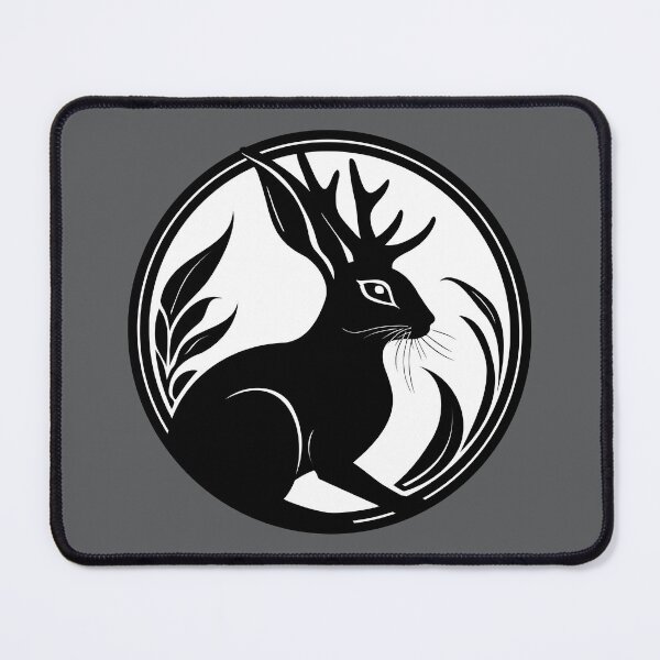 Item preview, Black Jackalope Mythical Creature Folklore Art designed and sold by LucentJourneys.