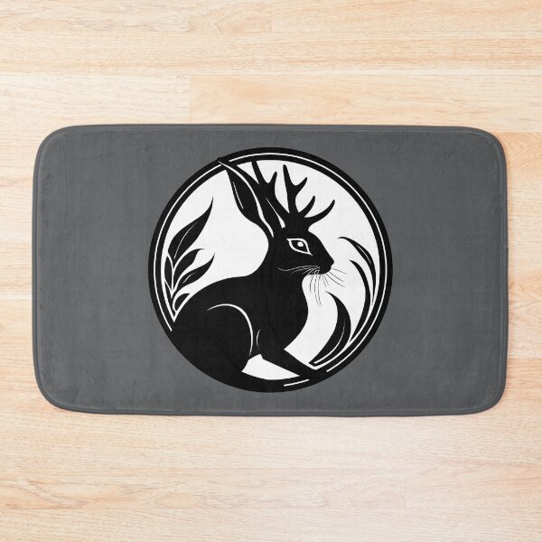 Item preview, Black Jackalope Mythical Creature Folklore Art designed and sold by LucentJourneys.