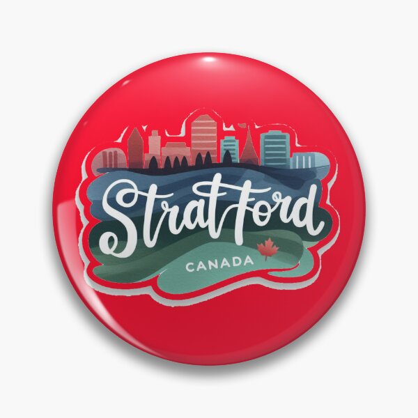 Artikelvorschau, Stratford Kanada Minimalistischer Skyline Aquarell Sticker, entworfen und verkauft von PaintMeWorld.