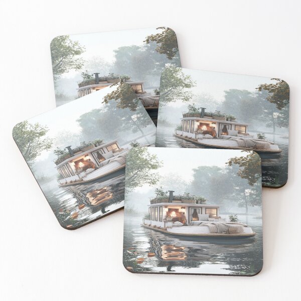 Item preview, Cosy Holidays Art Inspired by Idyllic holiday scenes Cosy Canal Boat designed and sold by CDC40.