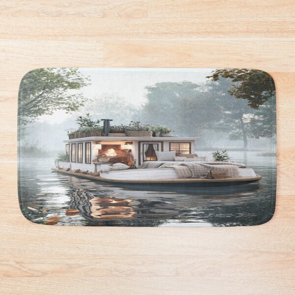 Item preview, Cosy Holidays Art Inspired by Idyllic holiday scenes Cosy Canal Boat designed and sold by CDC40.