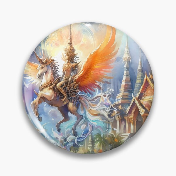 Item preview, Winged Pegasus Rider Before a Majestic Temple designed and sold by Vitalka-uk.