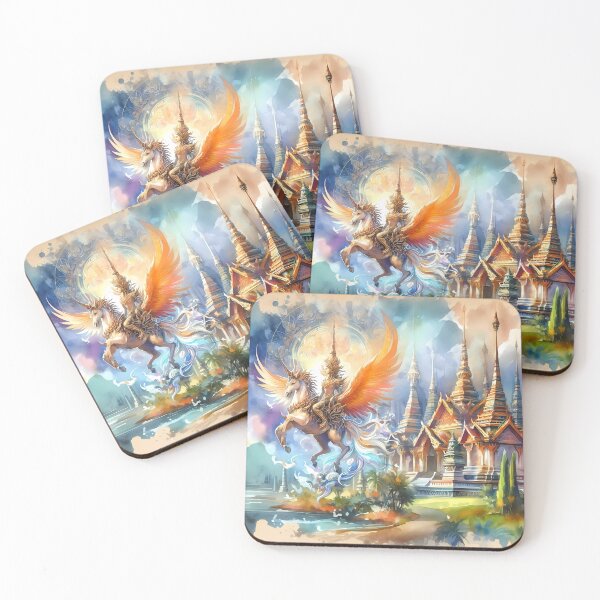 Item preview, Winged Pegasus Rider Before a Majestic Temple designed and sold by Vitalka-uk.