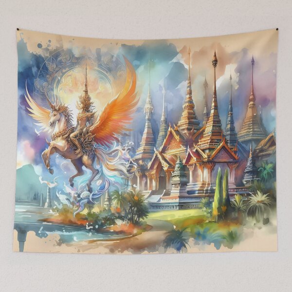 Item preview, Winged Pegasus Rider Before a Majestic Temple designed and sold by Vitalka-uk.