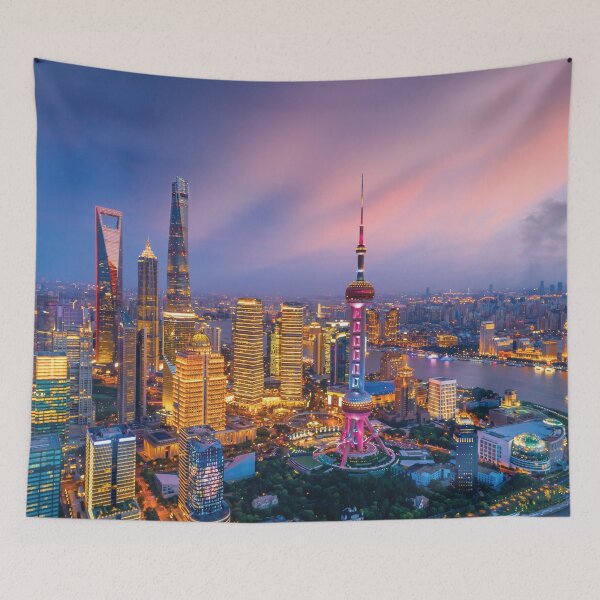 Item preview, Shanghai skyline at night, China designed and sold by skalihm.