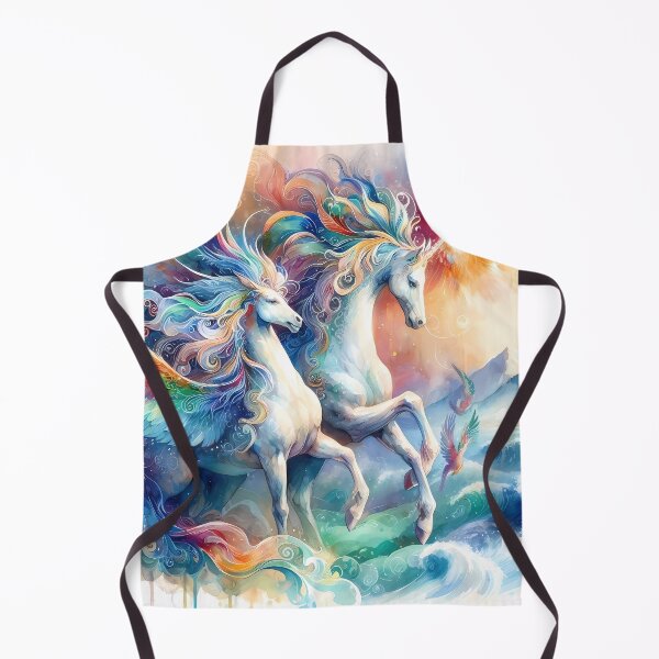Item preview, Twin Pegasi in a Whirlwind of Colorful Wings and Ocean Waves designed and sold by Vitalka-uk.