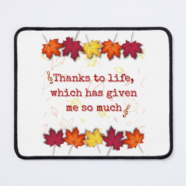 Item preview, Thanks to life, which has given me so much. Design inspired by Violeta Parra’s song, for Thanksgiving designed and sold by FreeSoulLab.