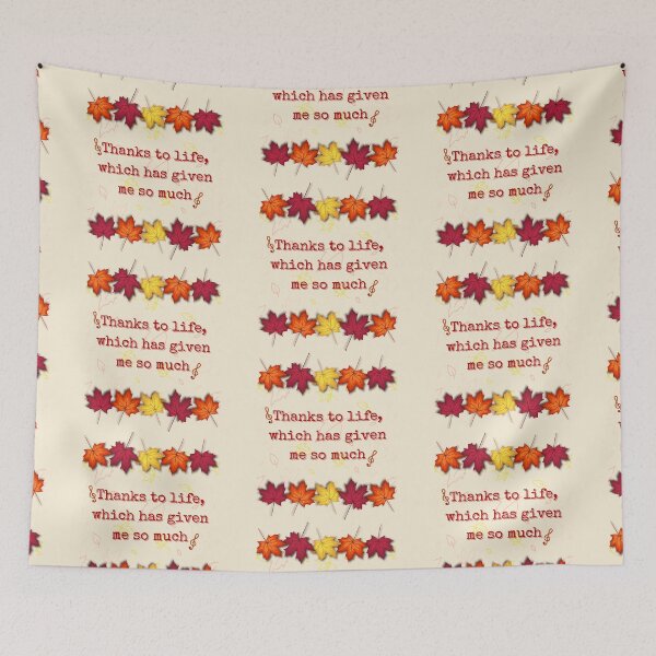 Item preview, Thanks to life, which has given me so much. Design inspired by Violeta Parra’s song, for Thanksgiving designed and sold by FreeSoulLab.